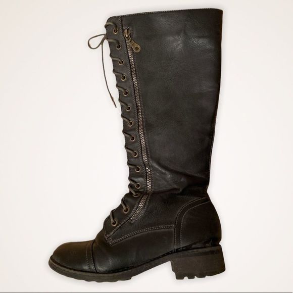 💫4/30 TRANSIT Lace Up Side Zipper Combat Style Boots - Picture 1 of 13